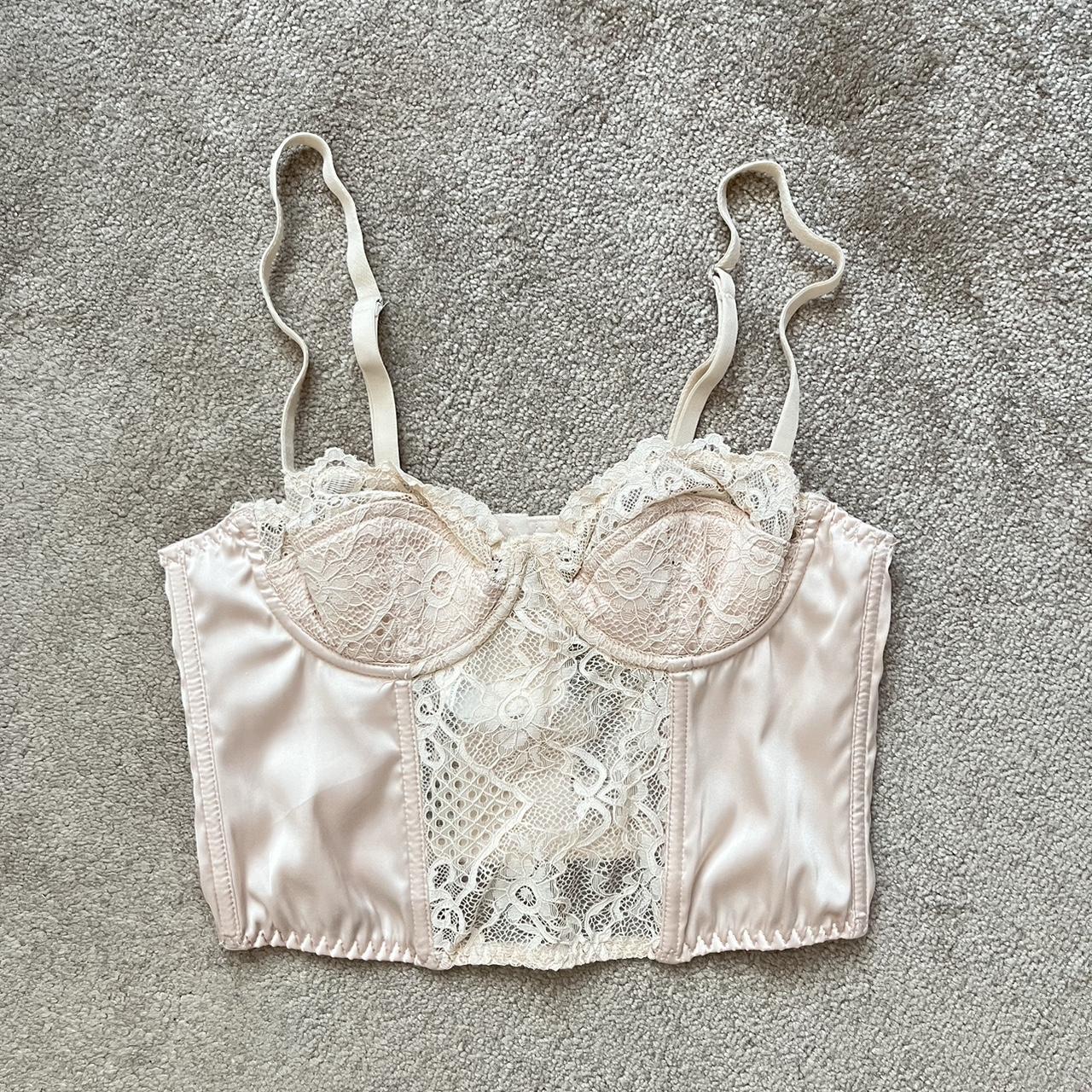 Urban Outfitters cream corset top Size S Worn once,... - Depop