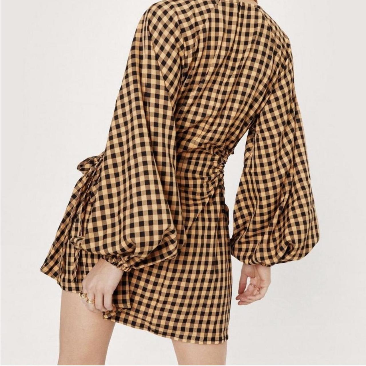 Nasty Gal Checkered Dress crew neckline, relaxed,... - Depop