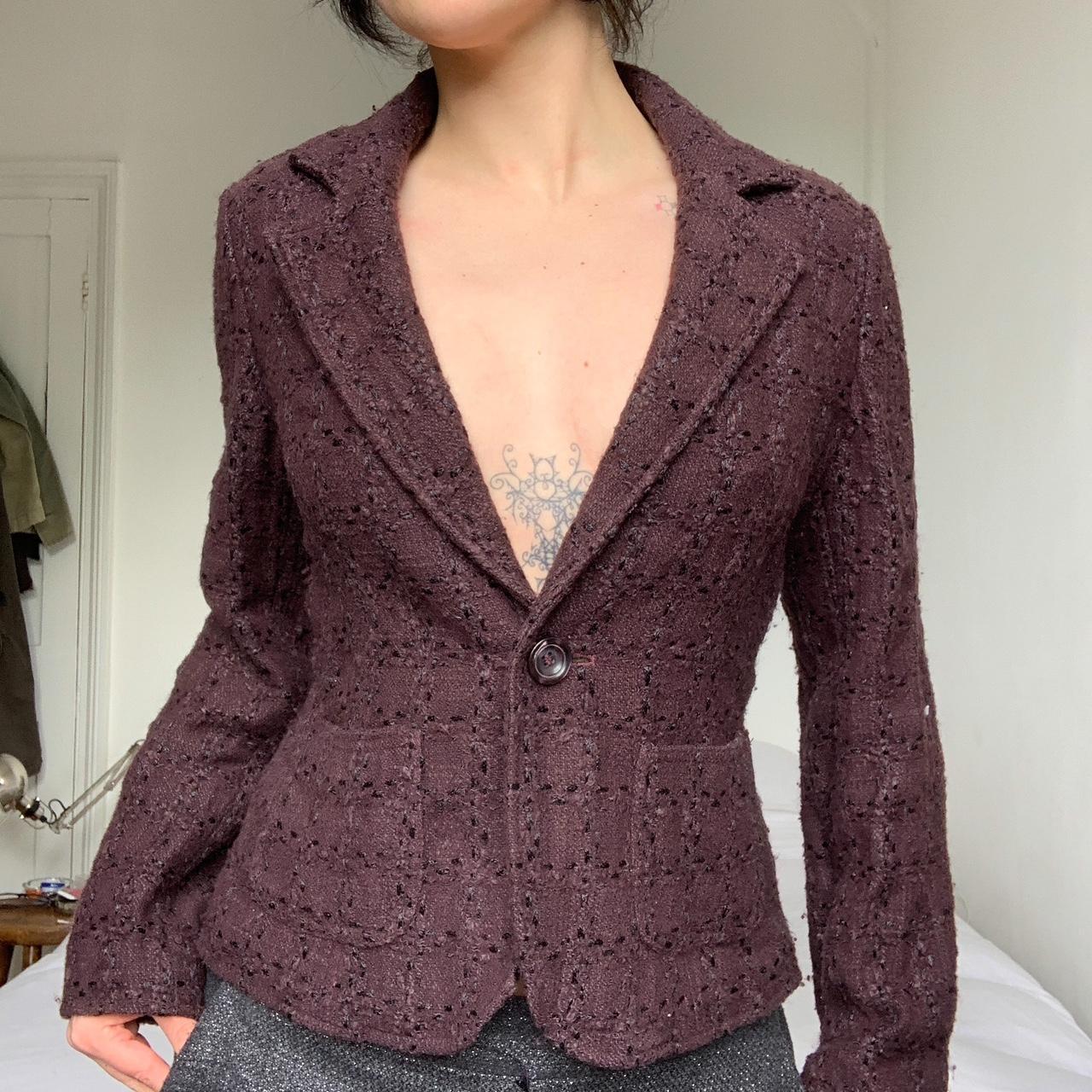 Purple vintage jacket/blazer Very nice textured... - Depop