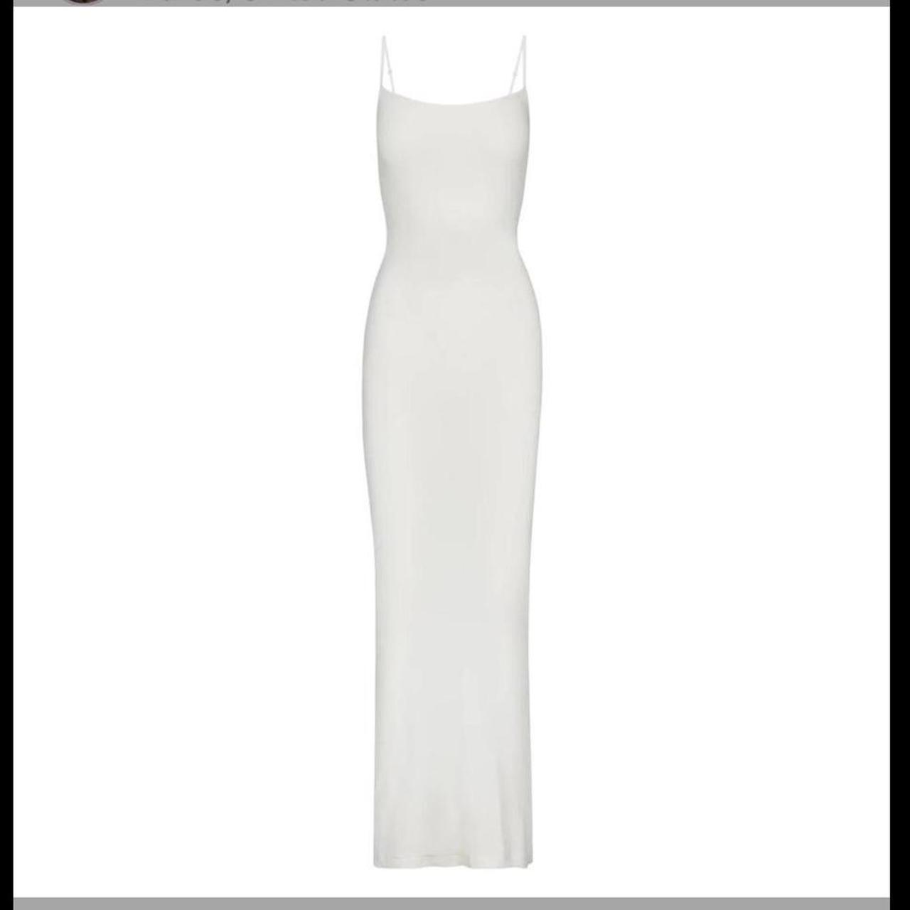 Skims Women's White Dress | Depop