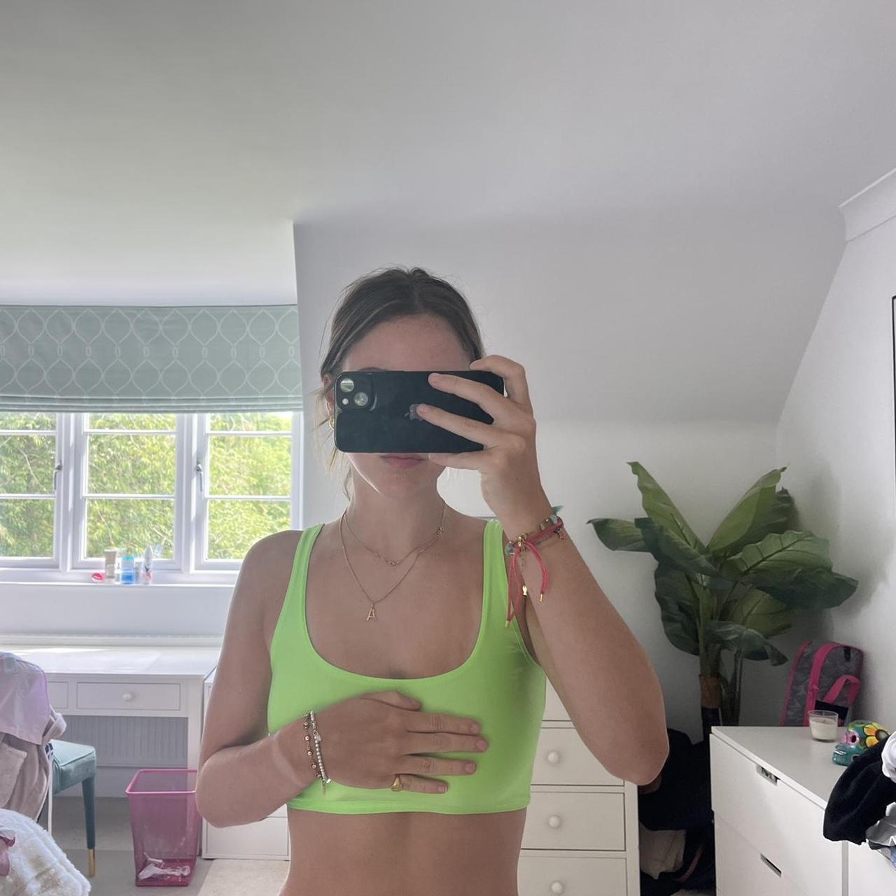 Neon green crop top From PLT Perfect for festivals... - Depop