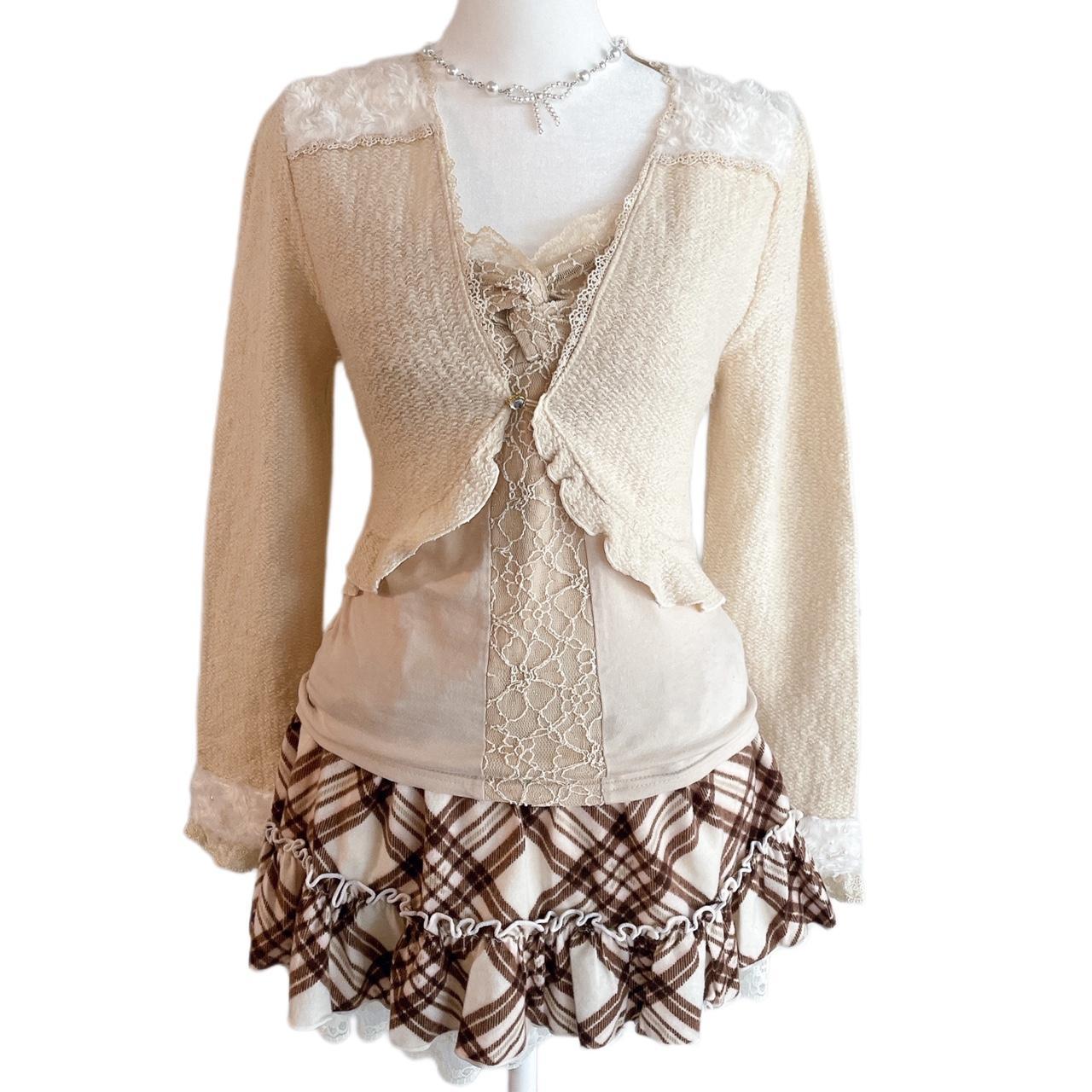 japanese brand axes femme cream cardigan / bolero... Depop