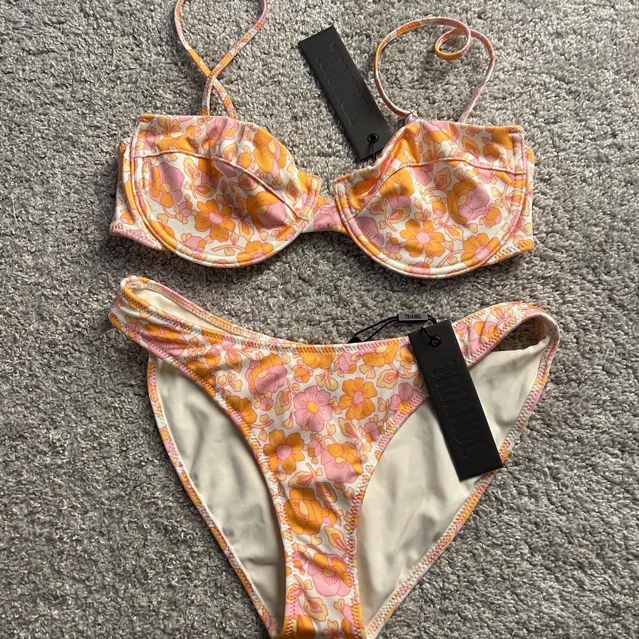 TRIANGL BIKINI NEVER WORN SIZE SMALL + TOP SIZE M... - Depop