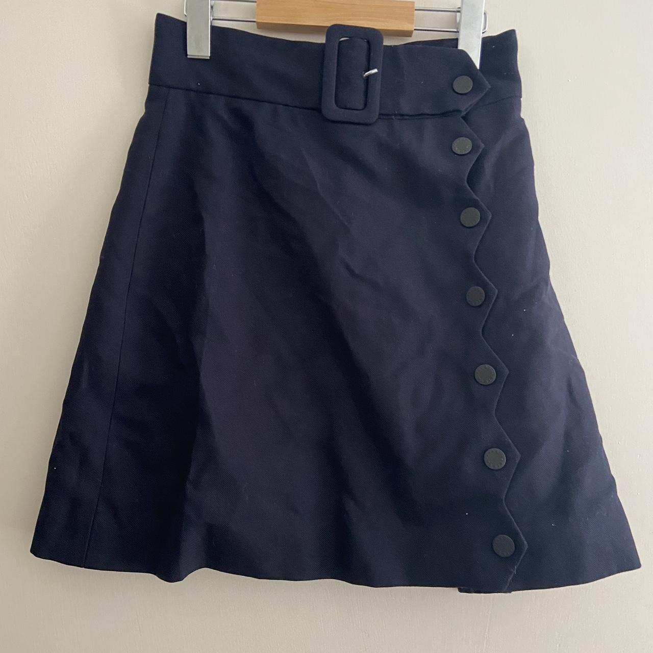 Sandro Women's Navy and Blue Skirt | Depop