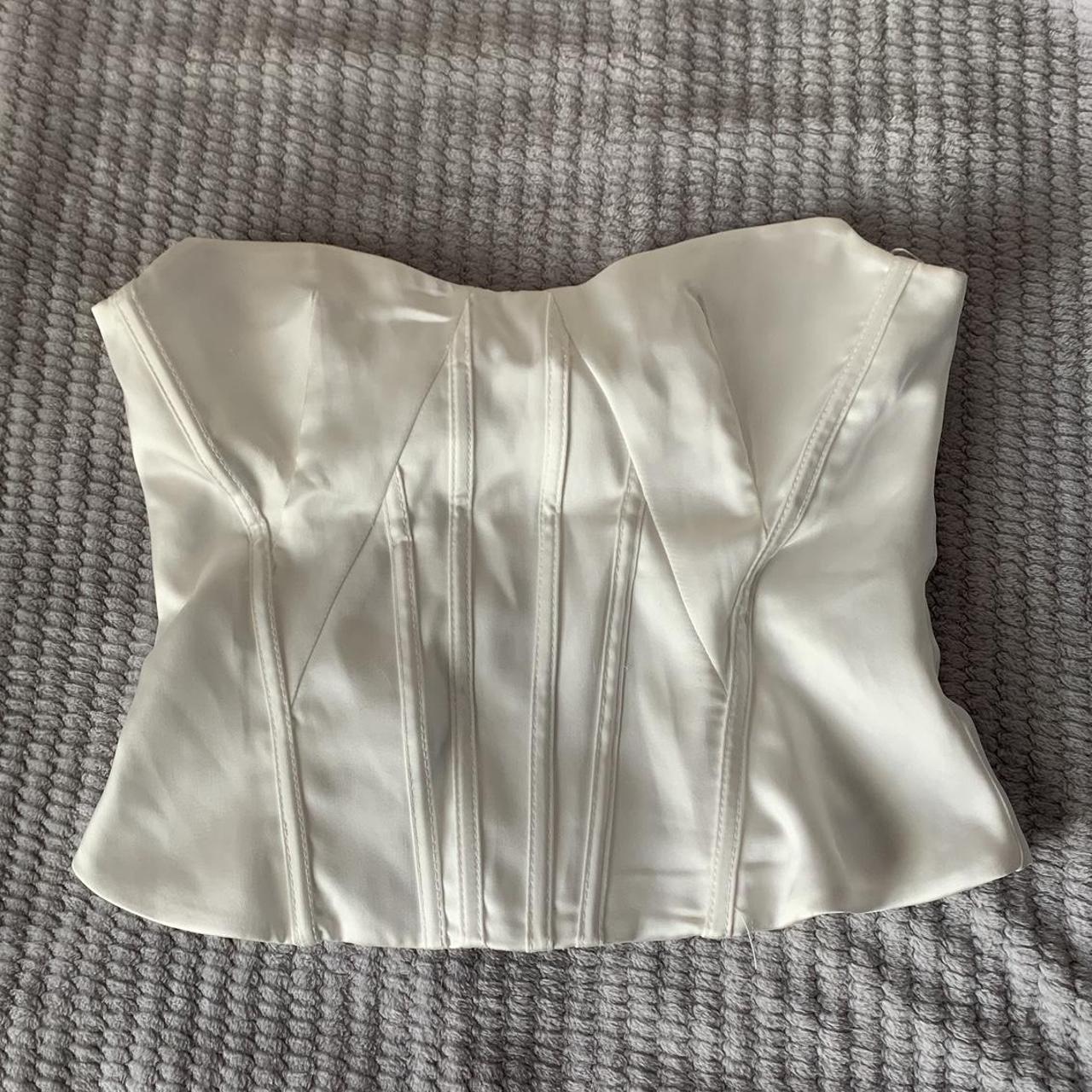 White Sleeveless Corset Top Zara Womens Size Depop