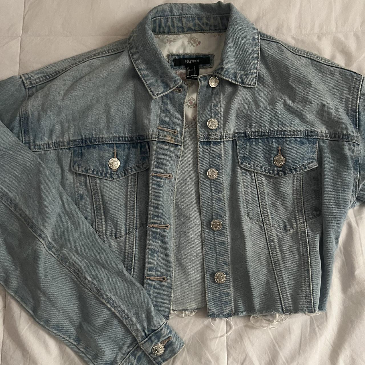 forever 21 cropped jean jacket