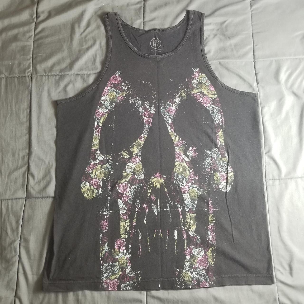 Deftones Skull Roses tank top merch direct tag,... - Depop