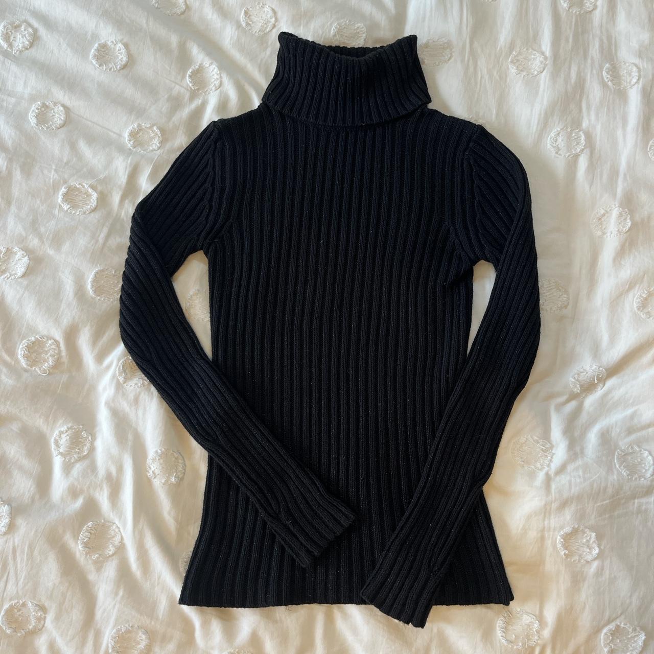 sparkly black knit turtleneck faded glory