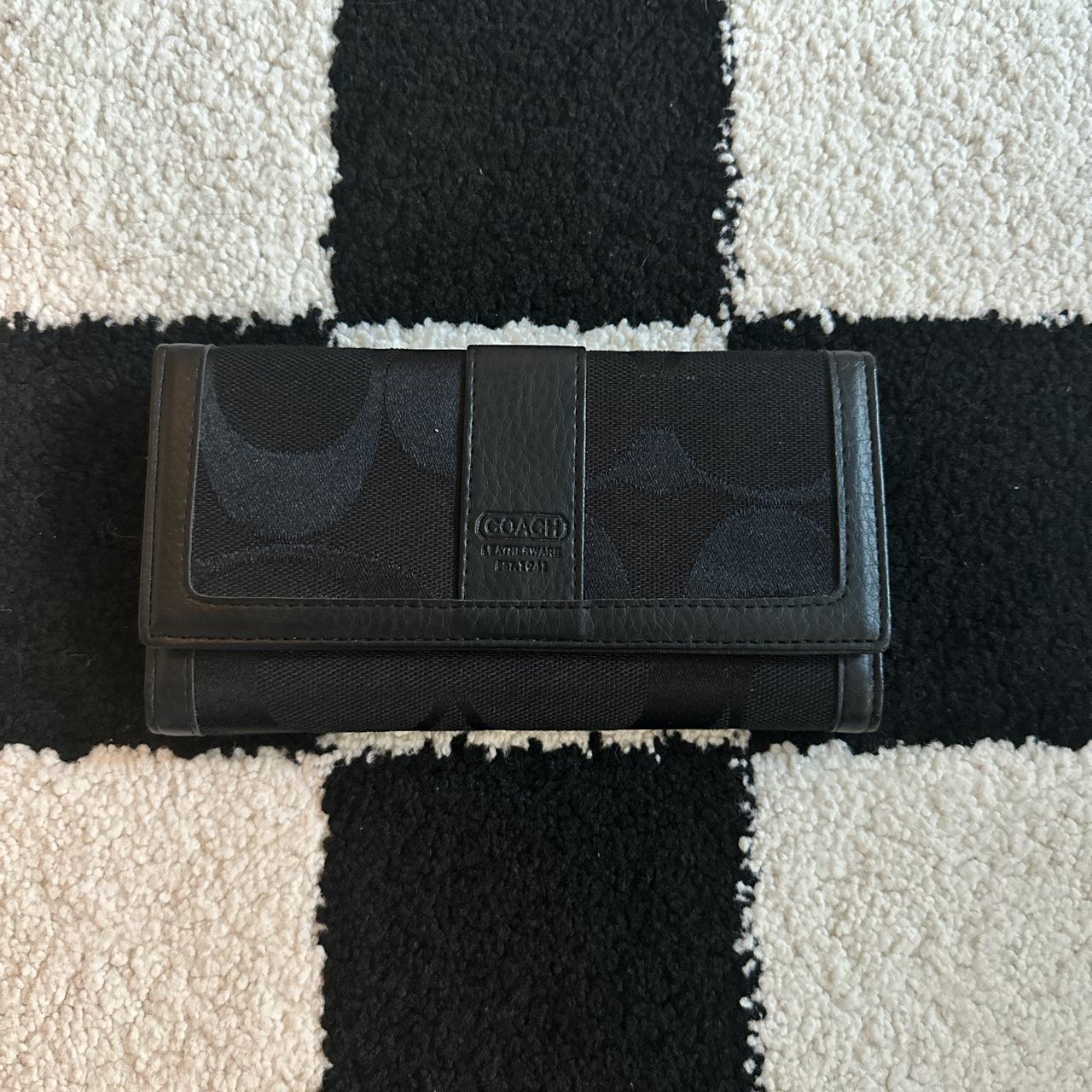 Vintage Black Coach Wallet Leather/ canvas... - Depop