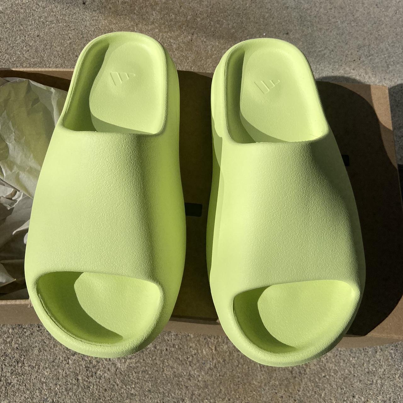 Yeezy Women's Green and Yellow Slides