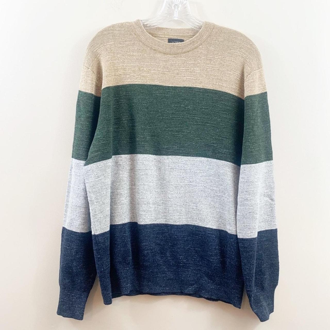 J Crew Rugged Cotton Sweater in Block Stripe. Depop