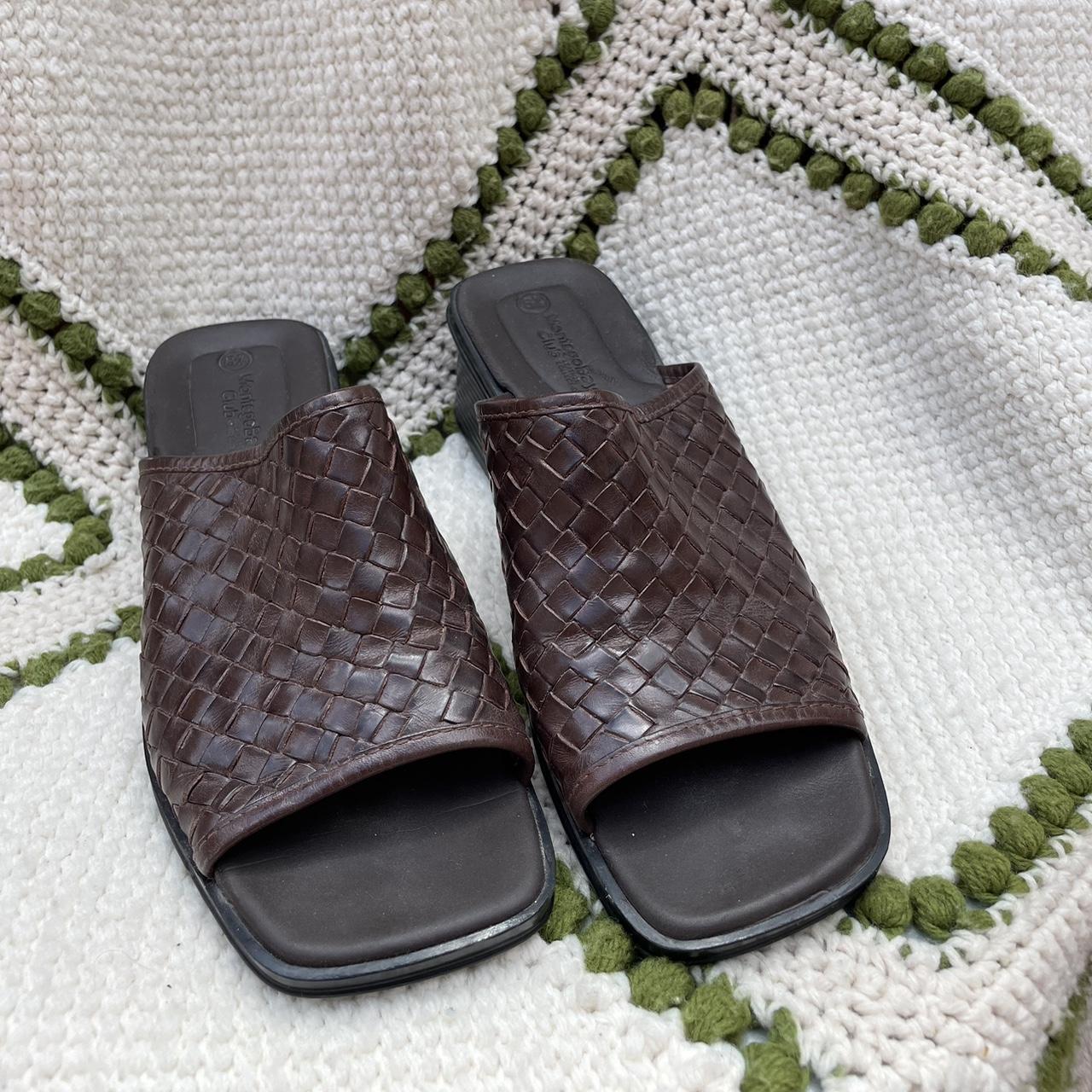 Women's Brown and Black Sandals | Depop