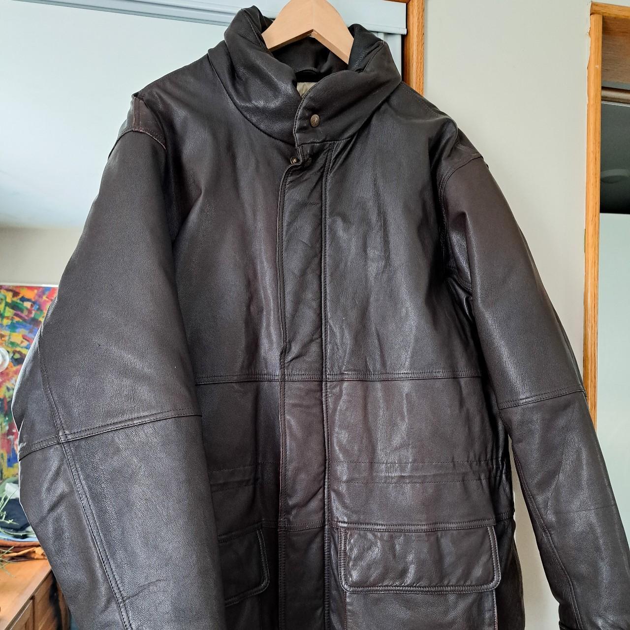 Eddie Bauer leather puffer jacket Offers accepted... Depop