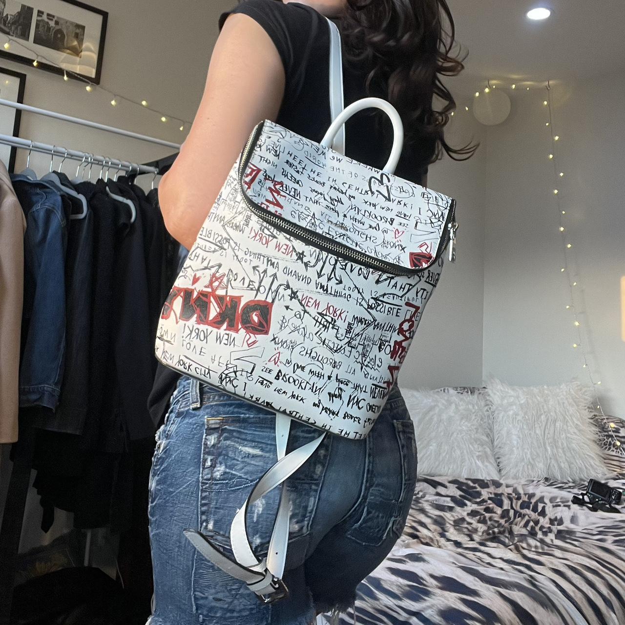 Dkny tilly discount graffiti logo backpack