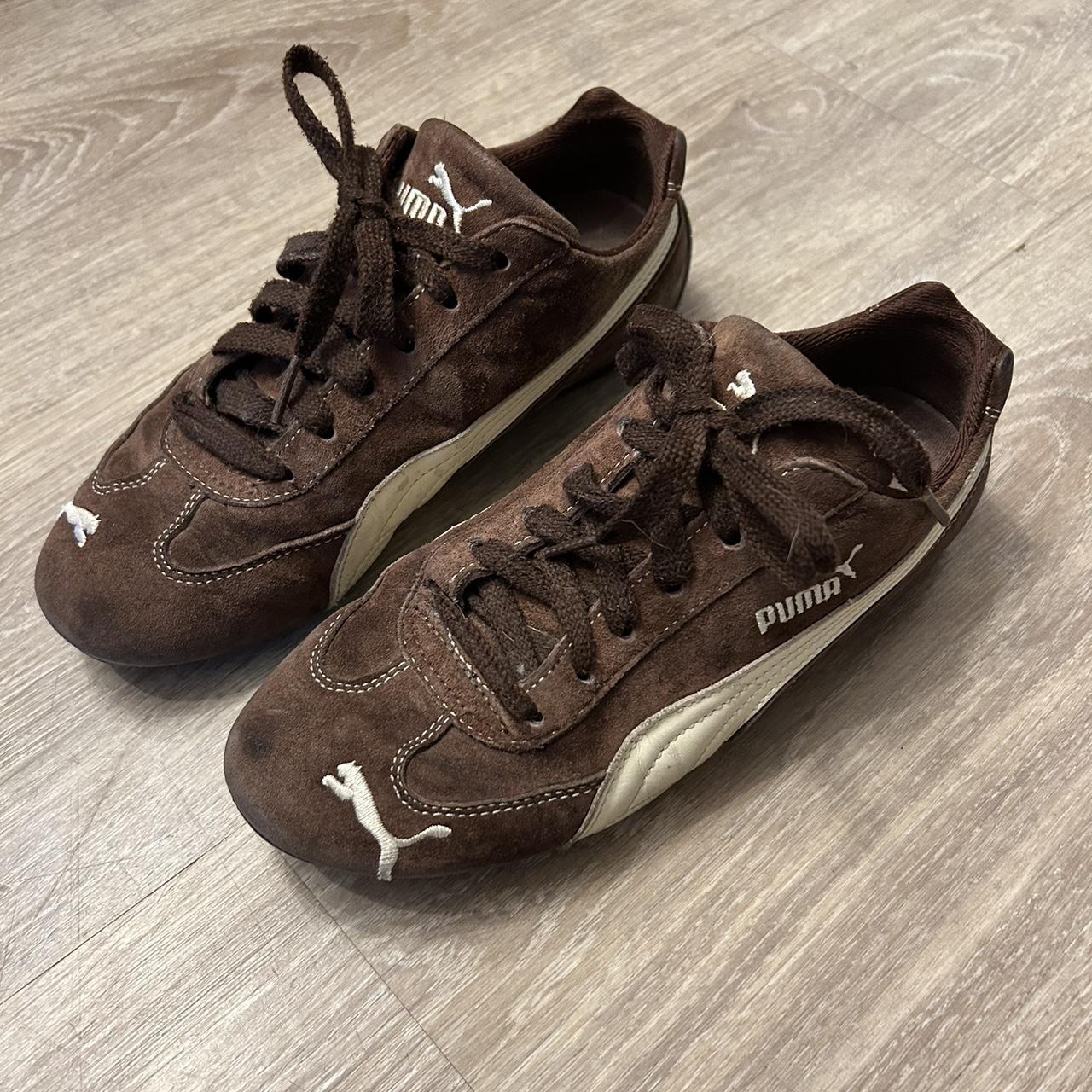 vintage puma speedcat sneaker brown suede size... - Depop