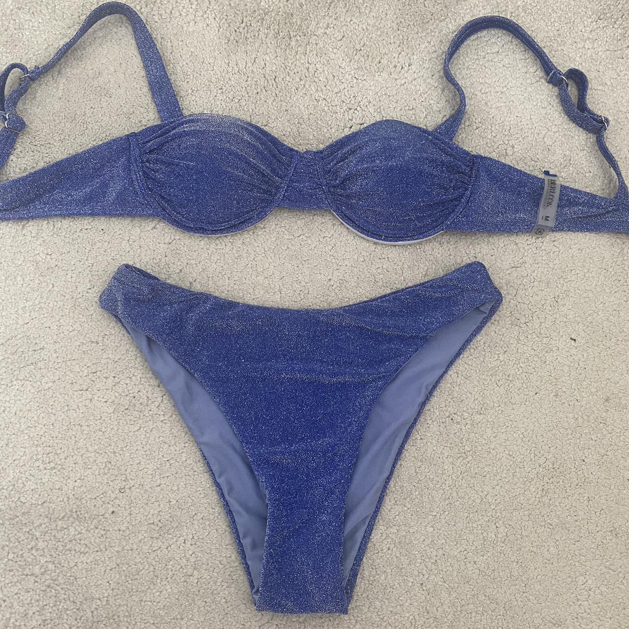 Berlook blue glitter bikini Size medium Worn once... Depop