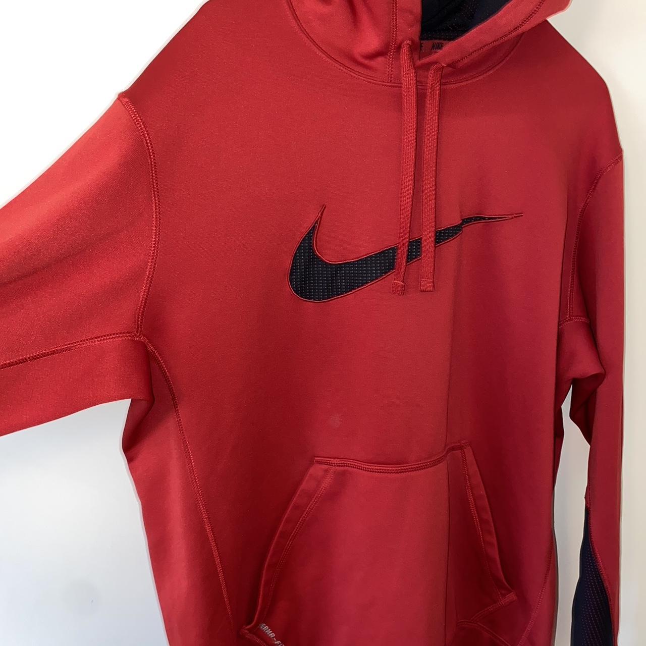 Nike Women's Red and Black Hoodie | Depop