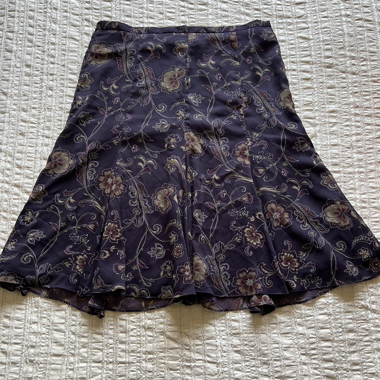 Sag Harbor Women's Purple and Tan Skirt | Depop