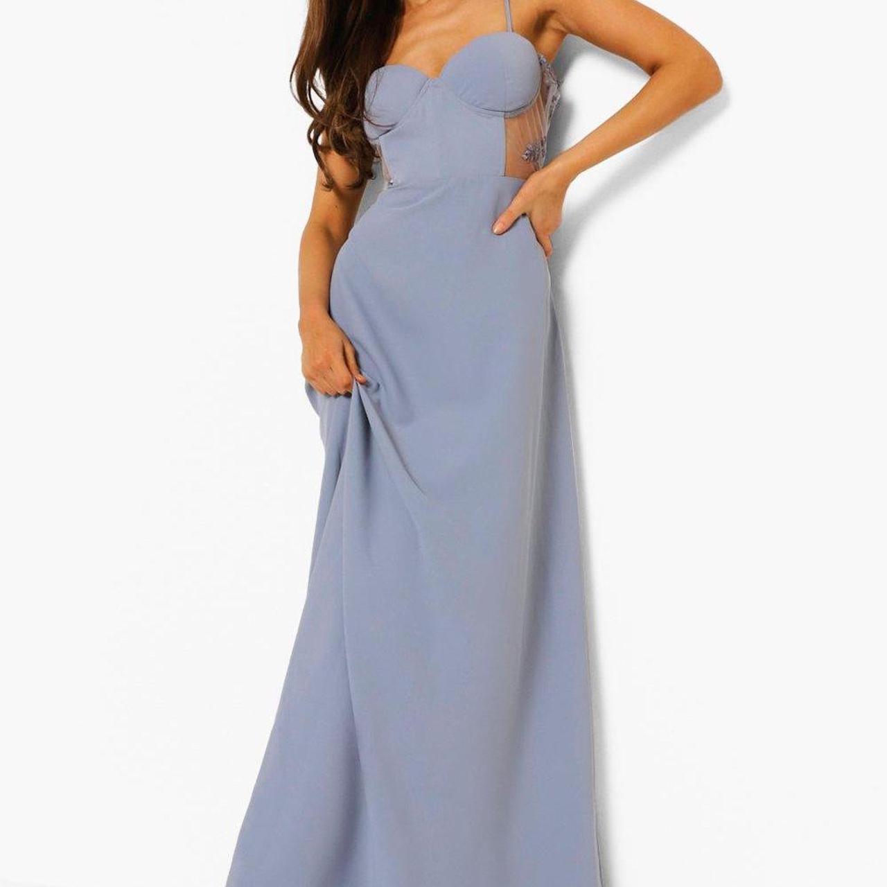 Boohoo Women's Blue and Purple Dress Depop