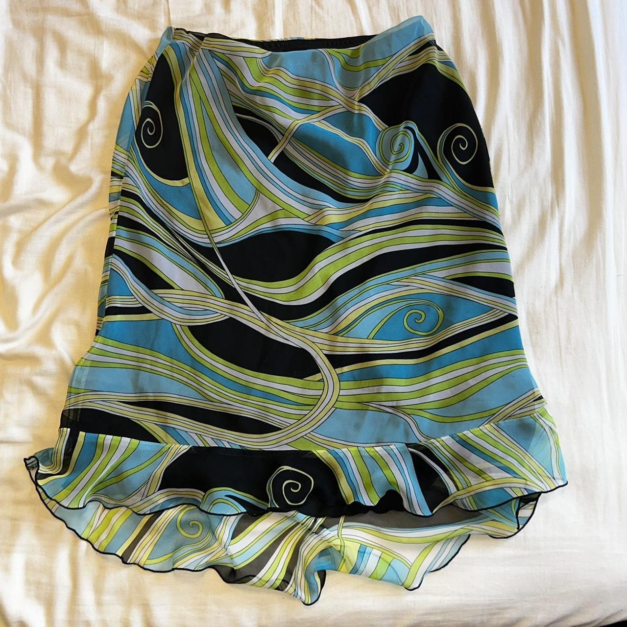 Emilio Pucci Women's Green and Blue Skirt