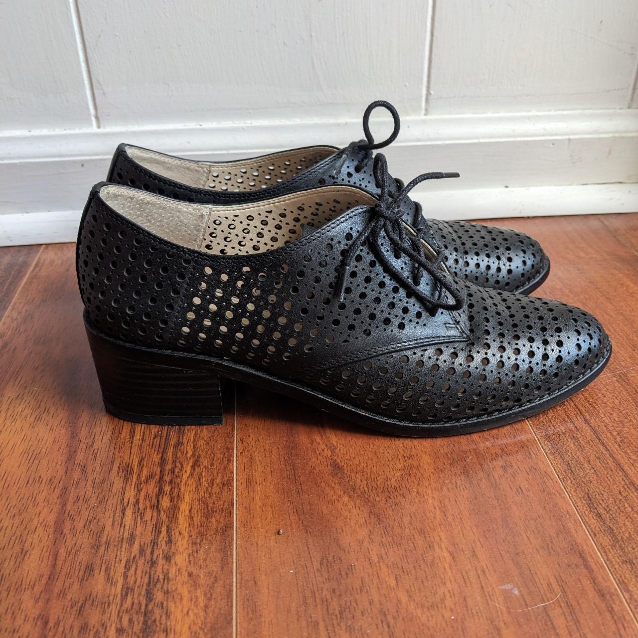 Louise et cie black leather block heels - Depop