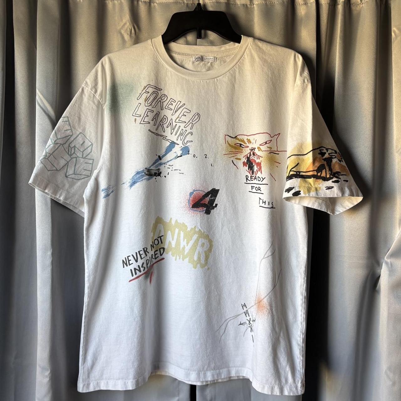 Zara skull-tshirt - Depop