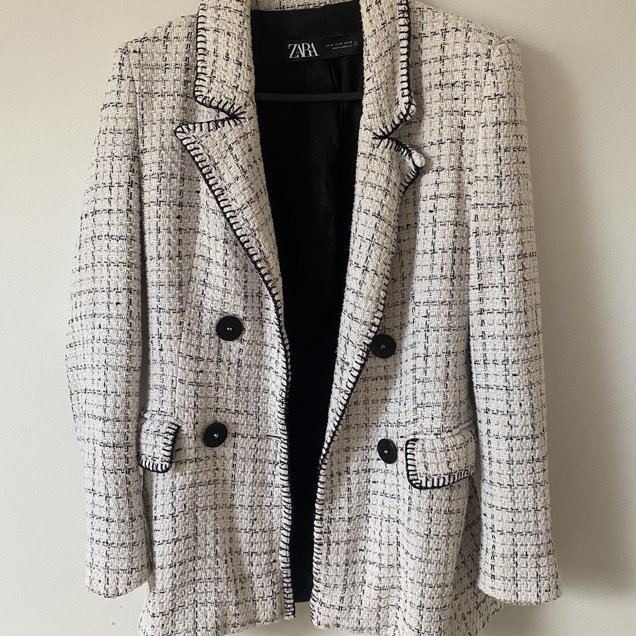 Blazer Coat Check Tailored Blazer Zara Zara Checked Woollen Size