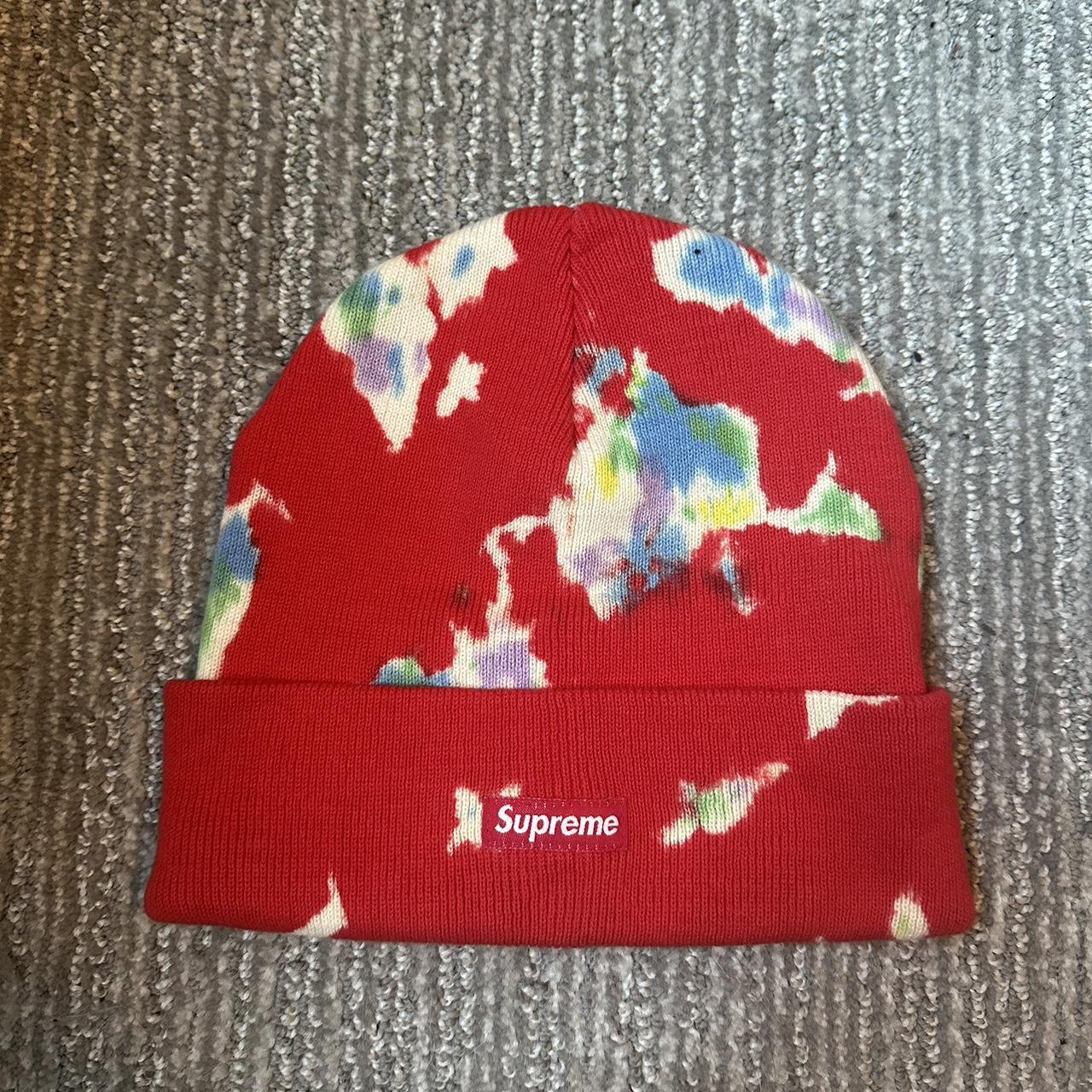 Supreme splatter dyed beanie 2024 red