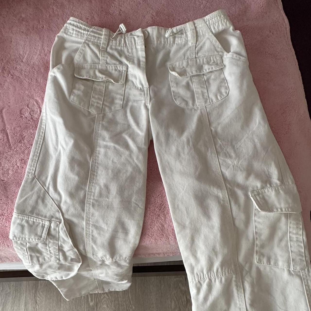 white brandy melville cargos worn a few times. flaw... Depop
