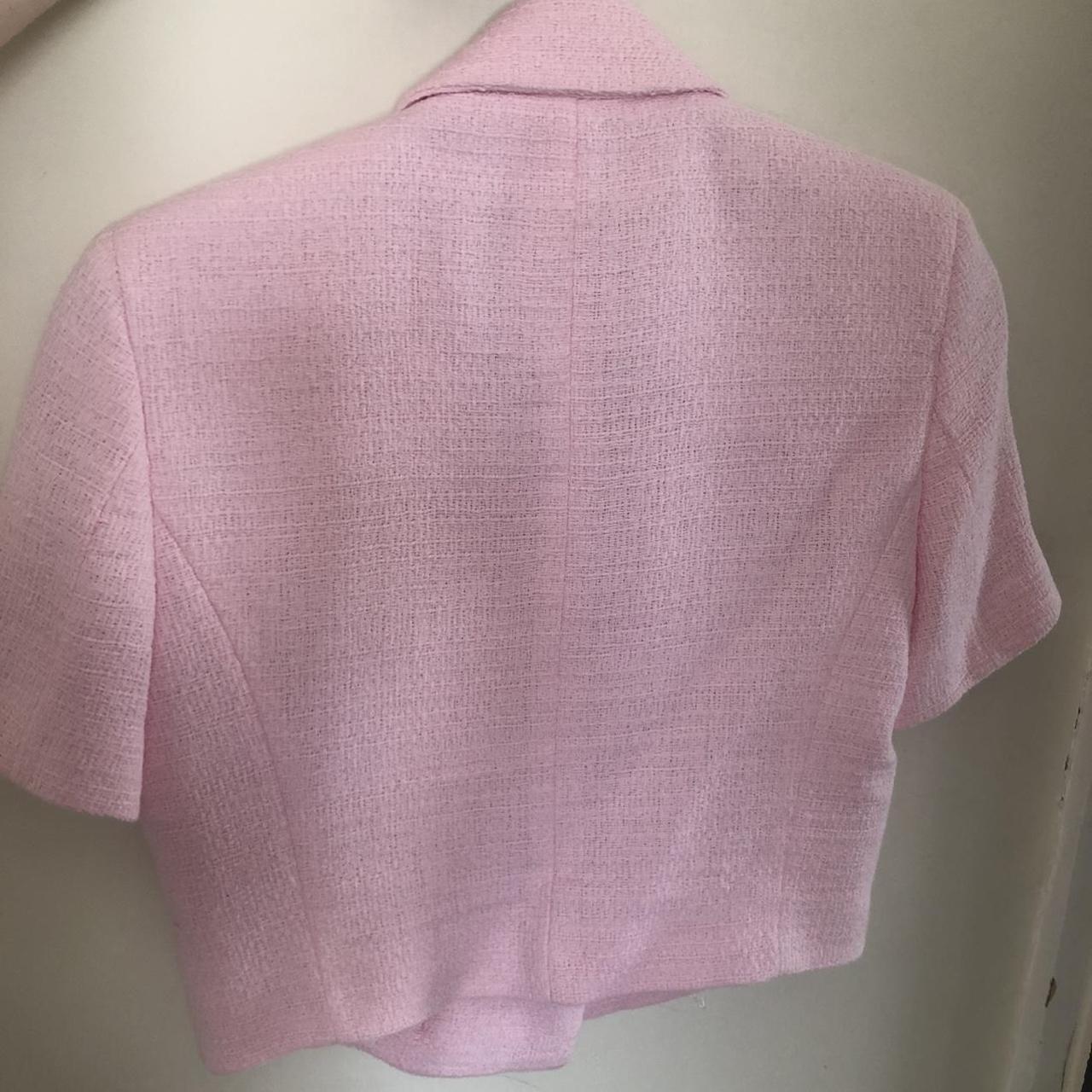 Zara pink cropped blazer with gold buttons Bloggers... Depop