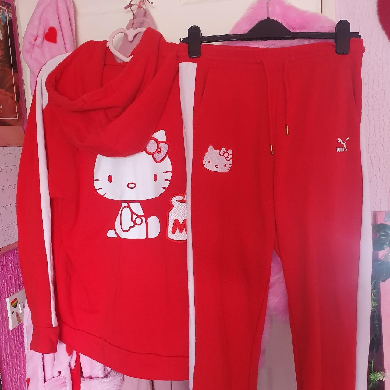 Hello Kitty x Puma hoodie and cuffed joggers set red