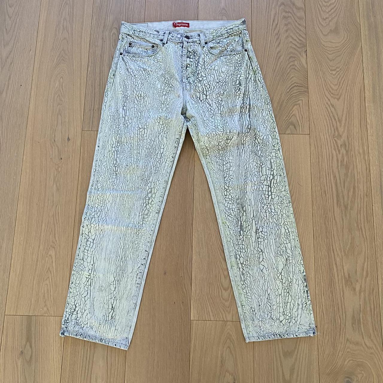 Supreme Crackle Regular Jean Denim Jeans | Depop Supreme Crackle Regular Jean Denim Jeans | Depop