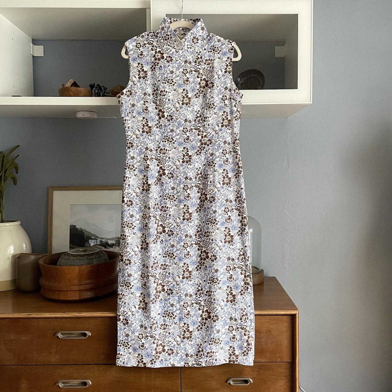 Momo Tobo Floral Print Cheongsam Asian Midi Dress | Depop
