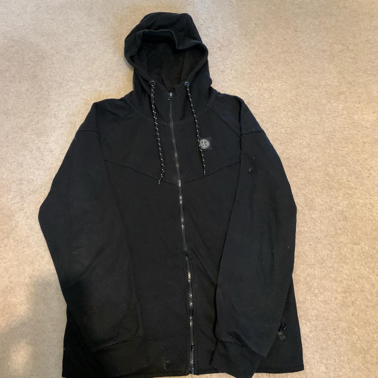 Stone Island Men's Black Hoodie | Depop