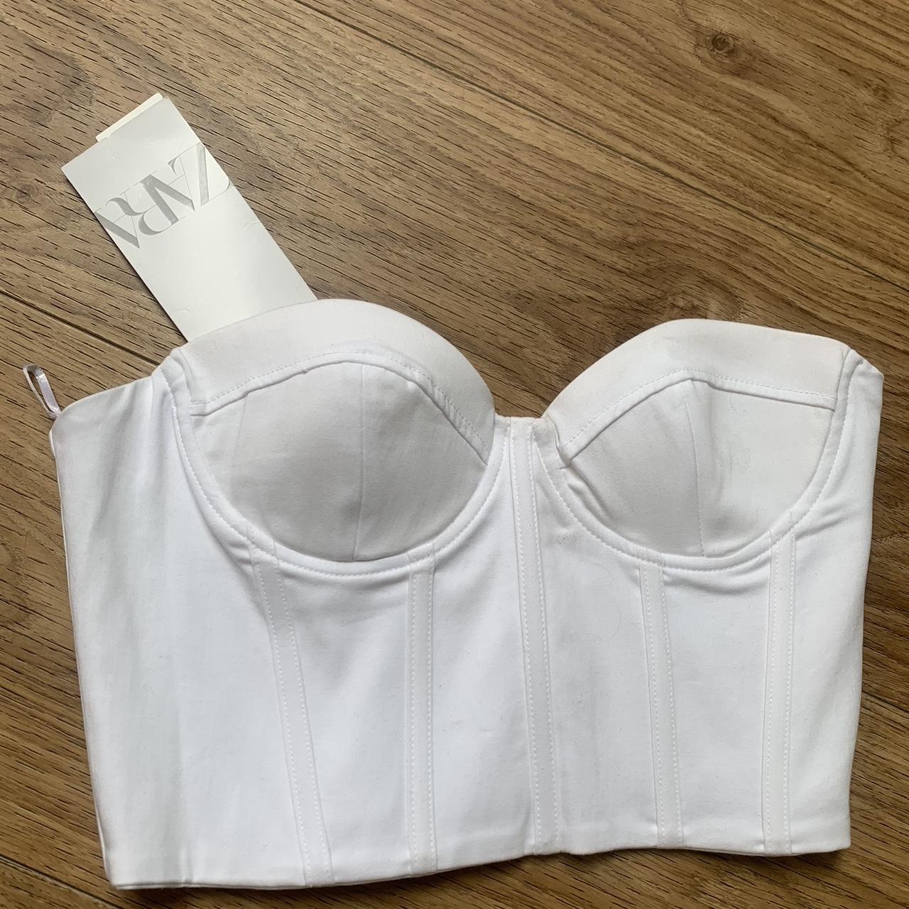 Zara white corset top Brand new with tags Size XS Depop