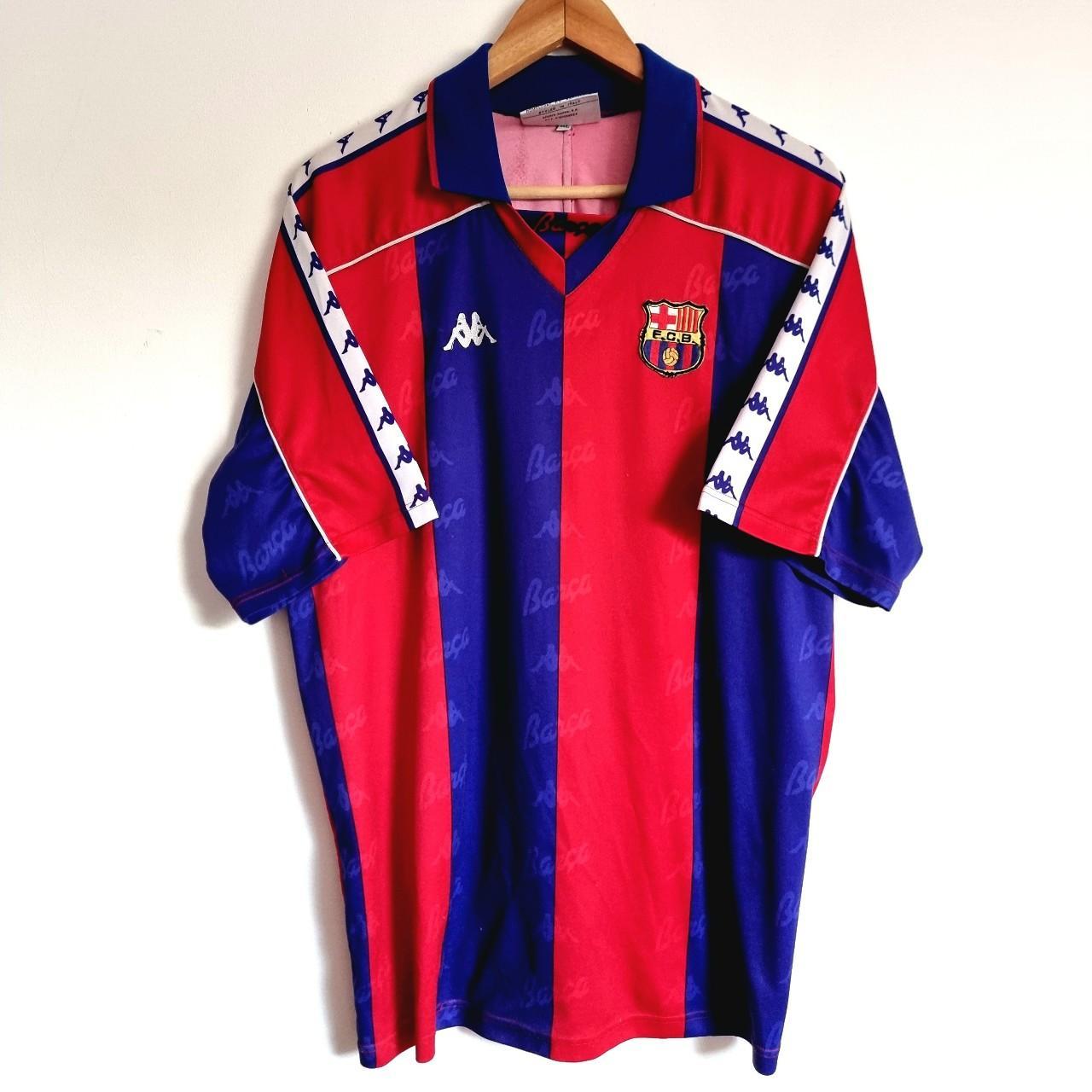 Kappa Men's Red and Blue Tshirt Depop