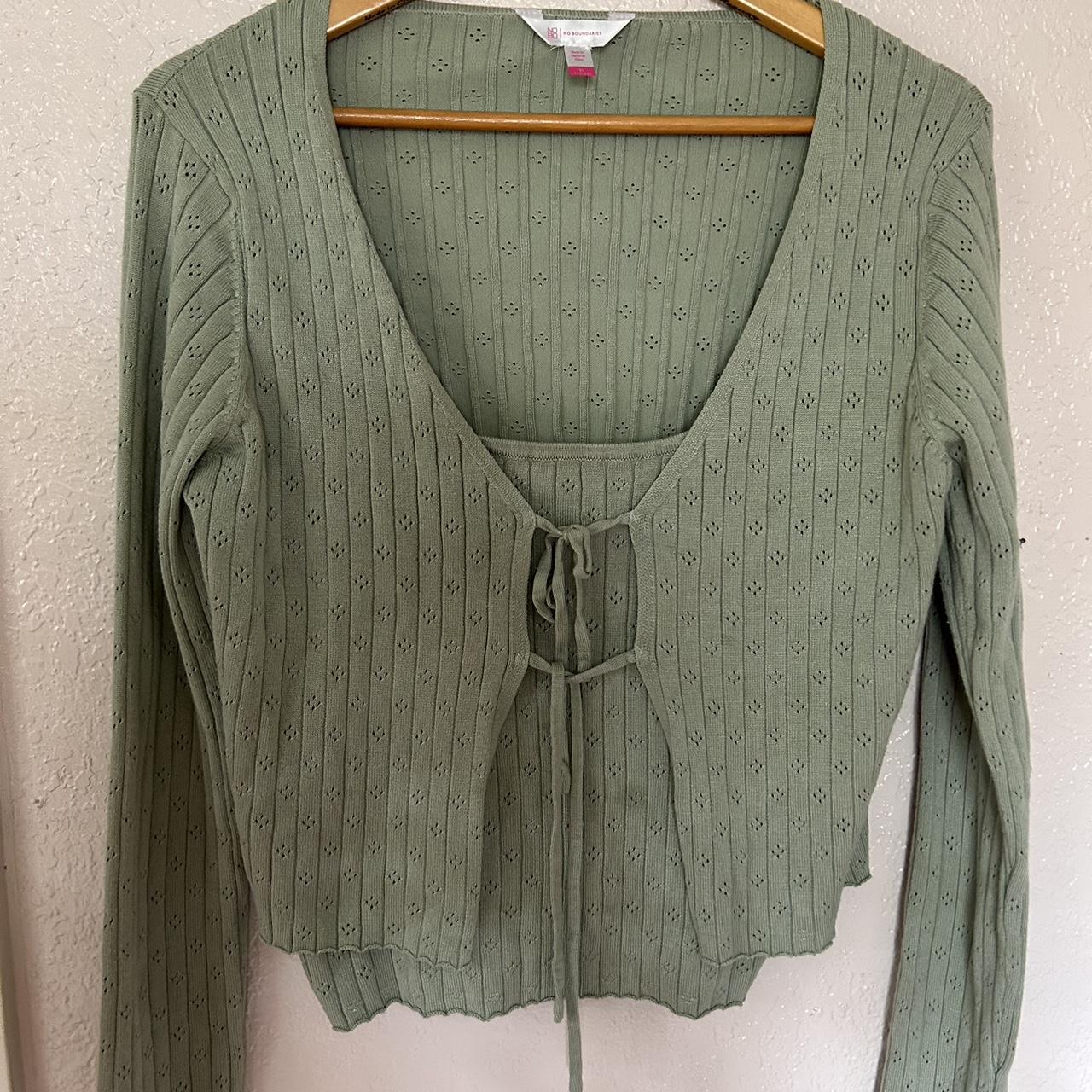 Green, cami & cardigan combo. Please note the small... - Depop