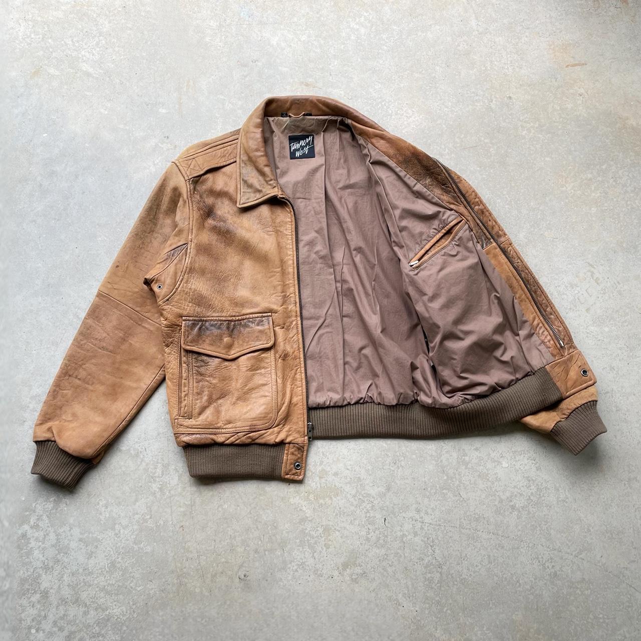 Tannery West bomber style leather deals jacket