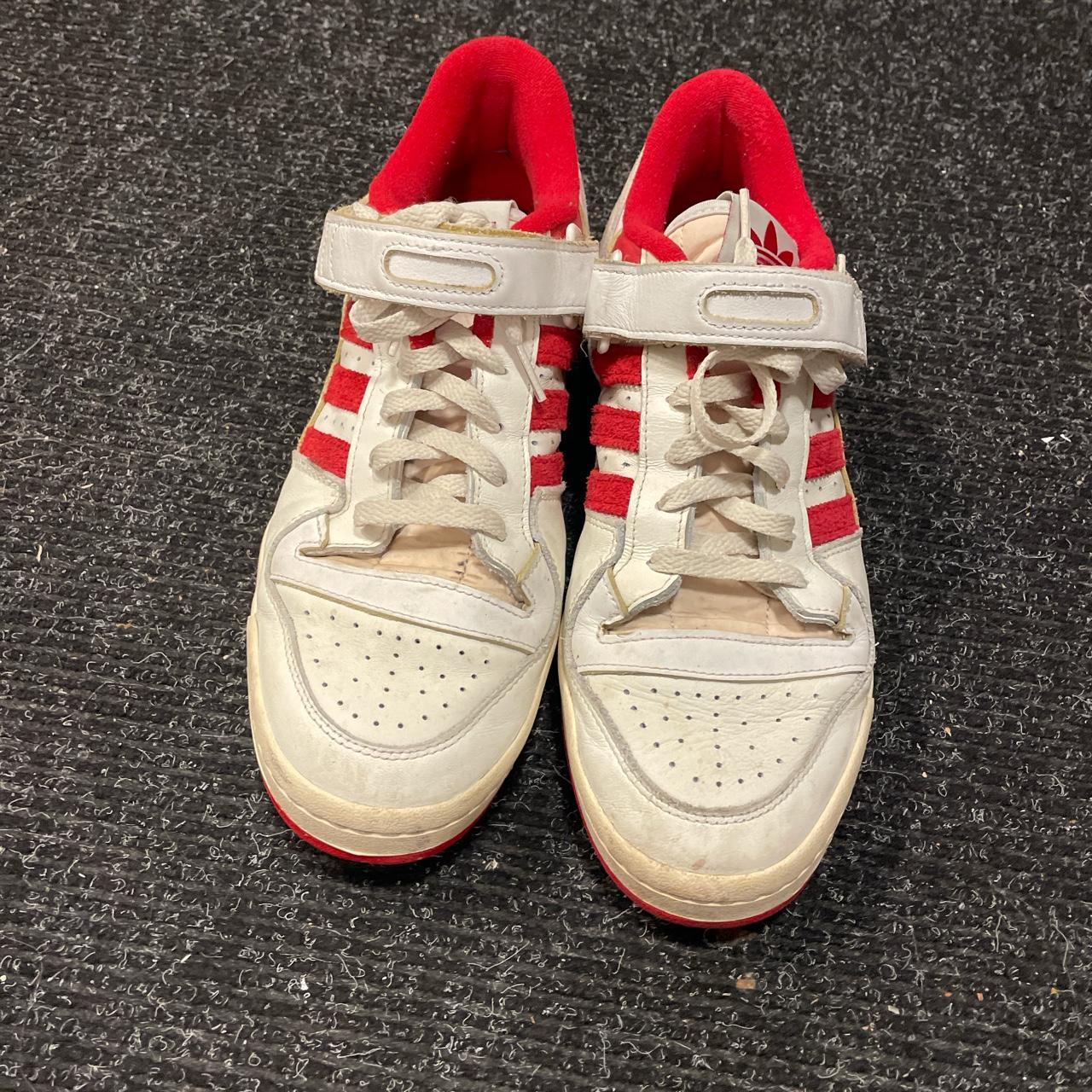 Adidas forums red and white - Depop