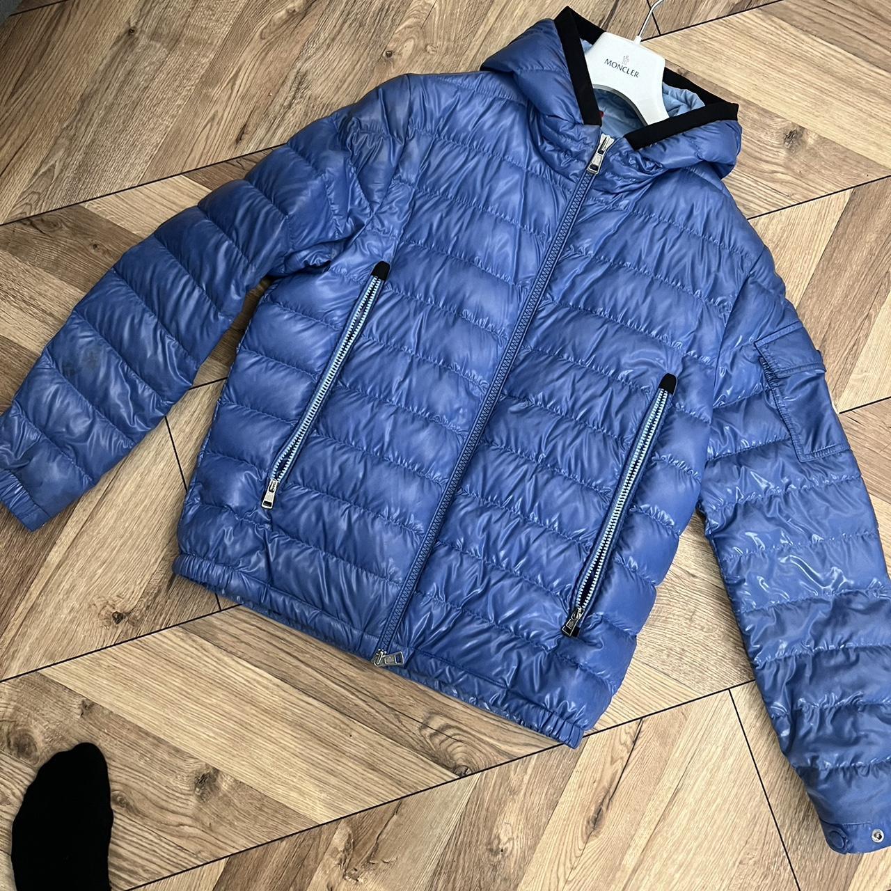 Galion Moncler Coat Mens Blue Moncler, Galion Quilted Shell Hooded
