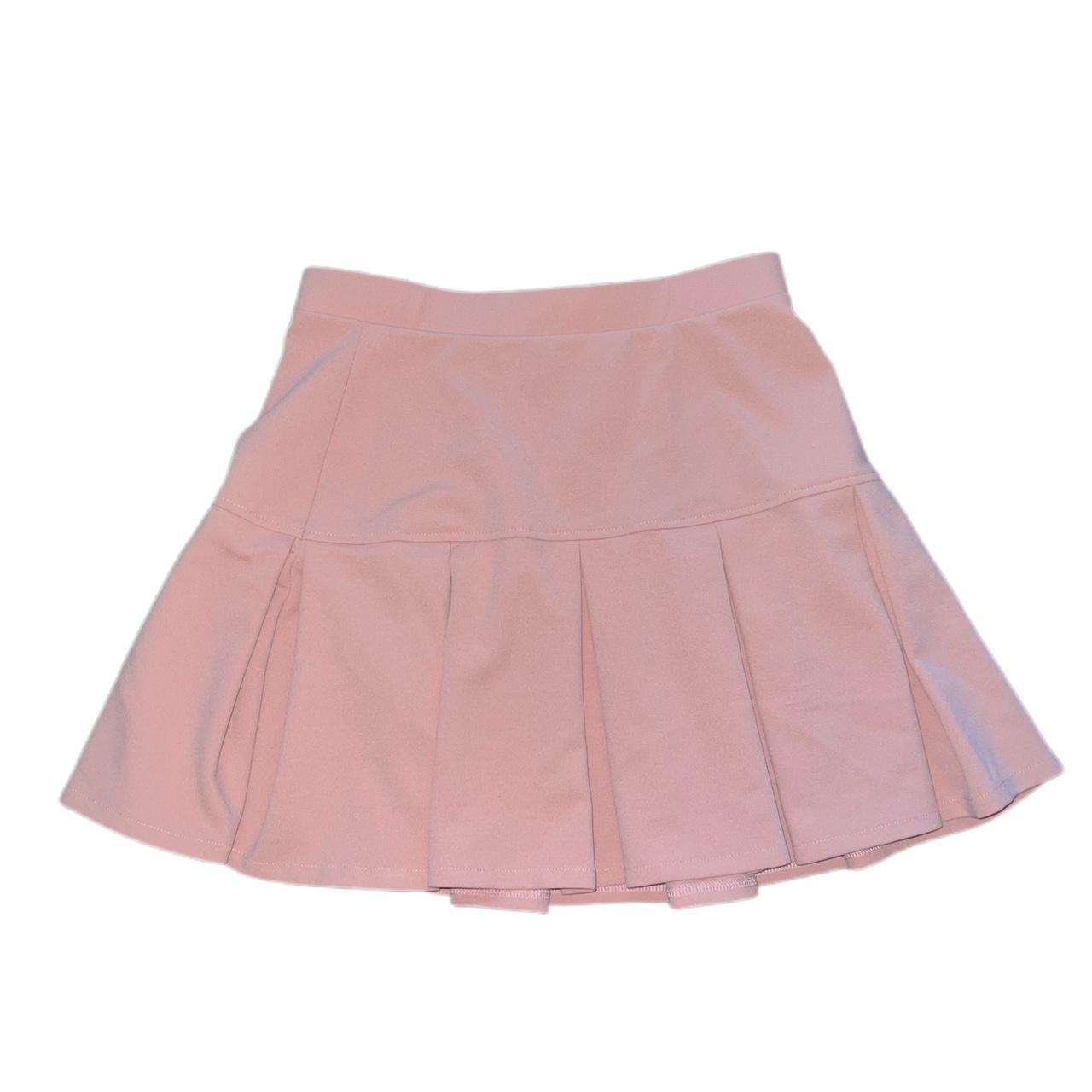Pink Pleated Mini Skirt Waist: 14 inches Length:... - Depop