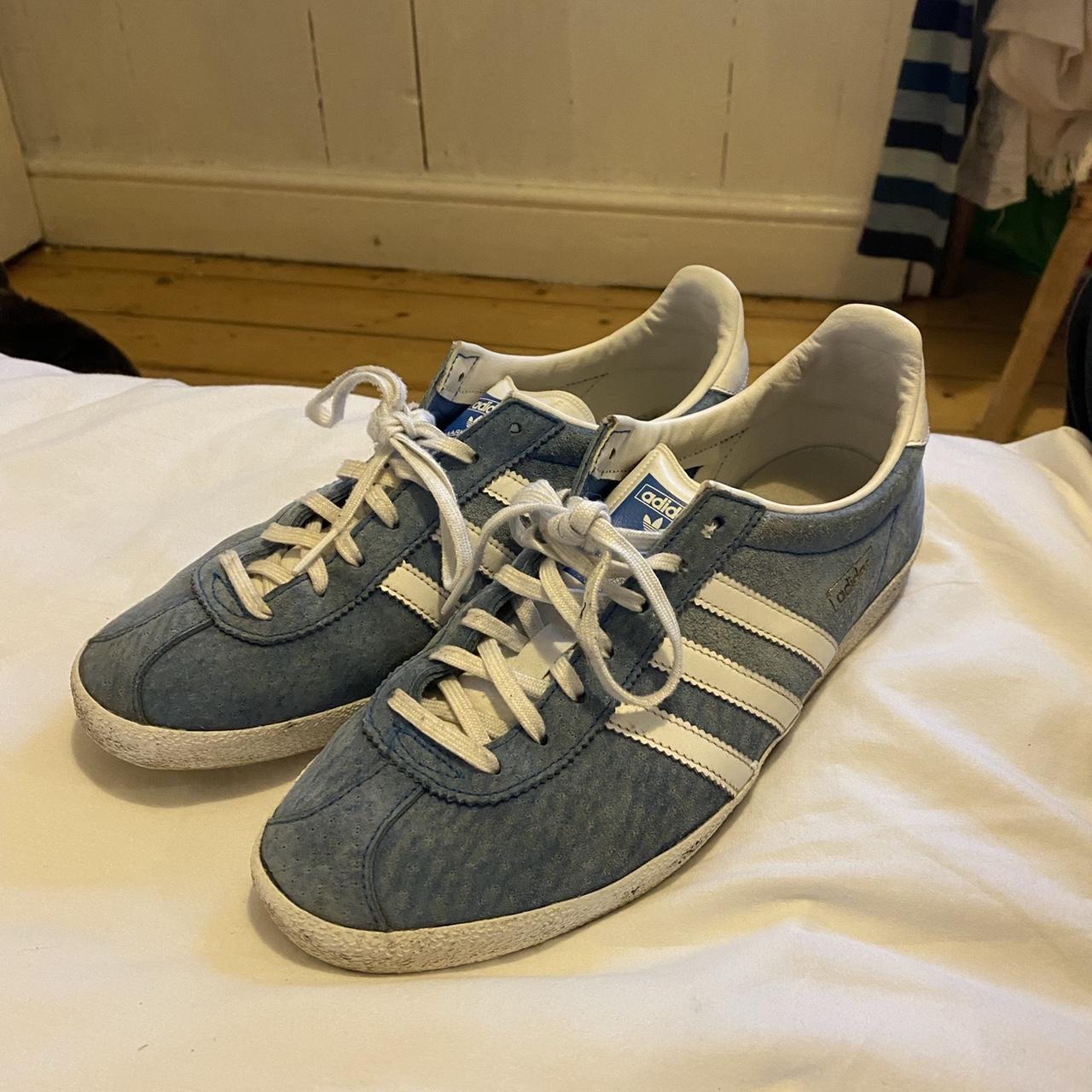 Old style Adidas Gazelles size 6. Good condition but... - Depop