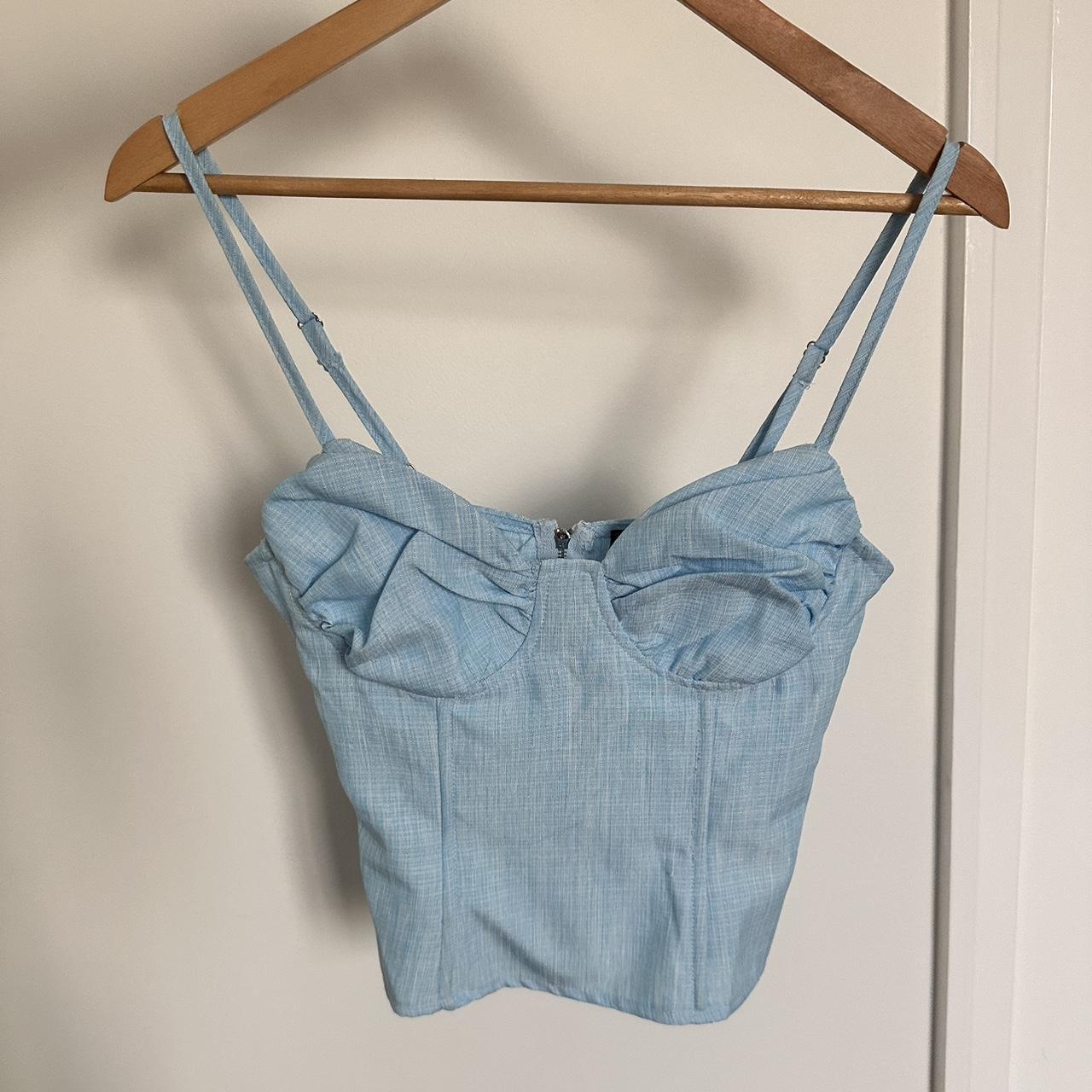 Light blue corset top from Pretty Little Thing Size... Depop