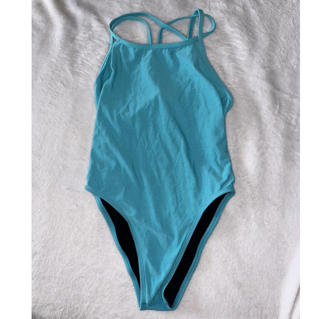 JOLYN BABY BLUE ONE PIECE WORN ONE TIME PERFECT NO... - Depop