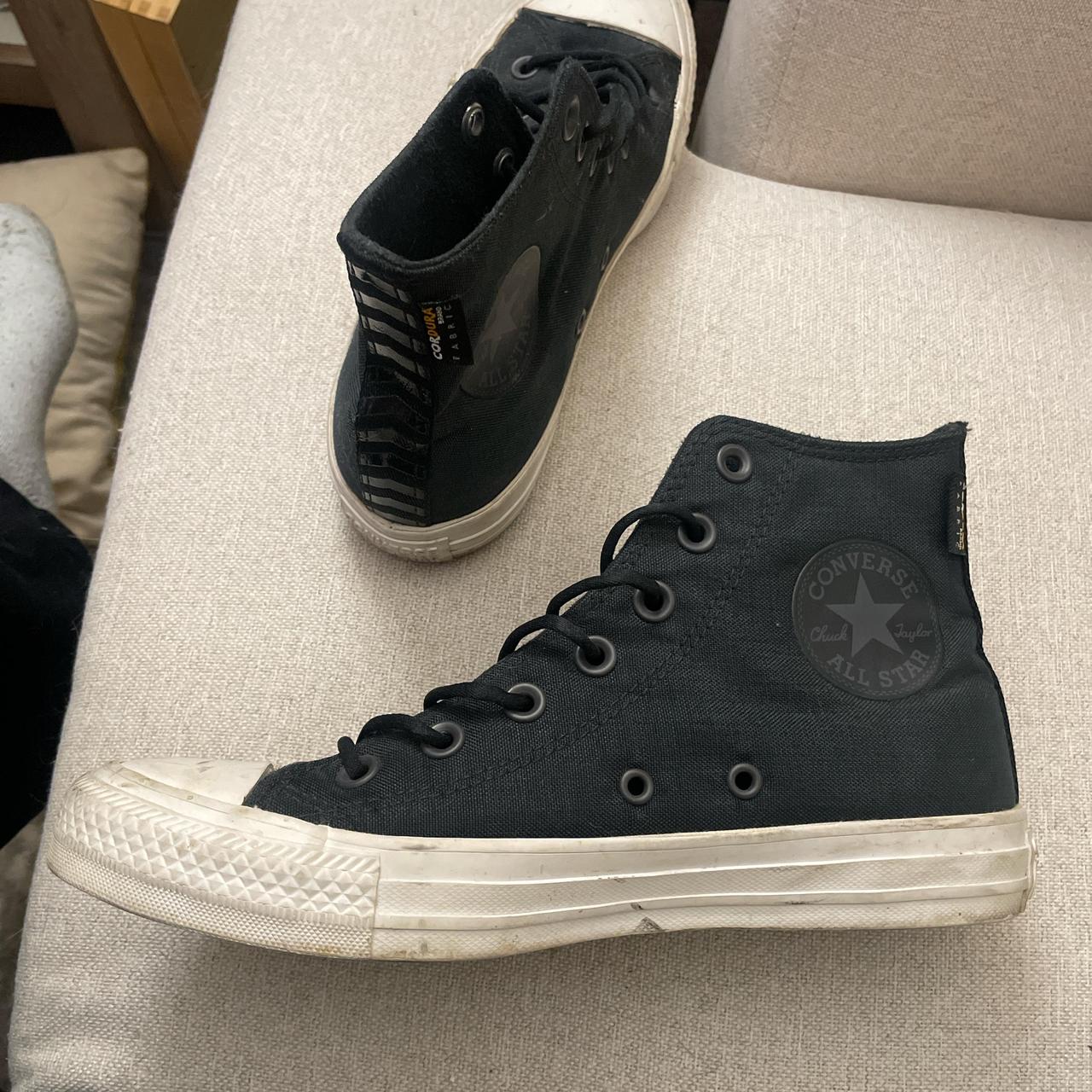 Converse Chuck Taylor All Star black high tops with. Depop