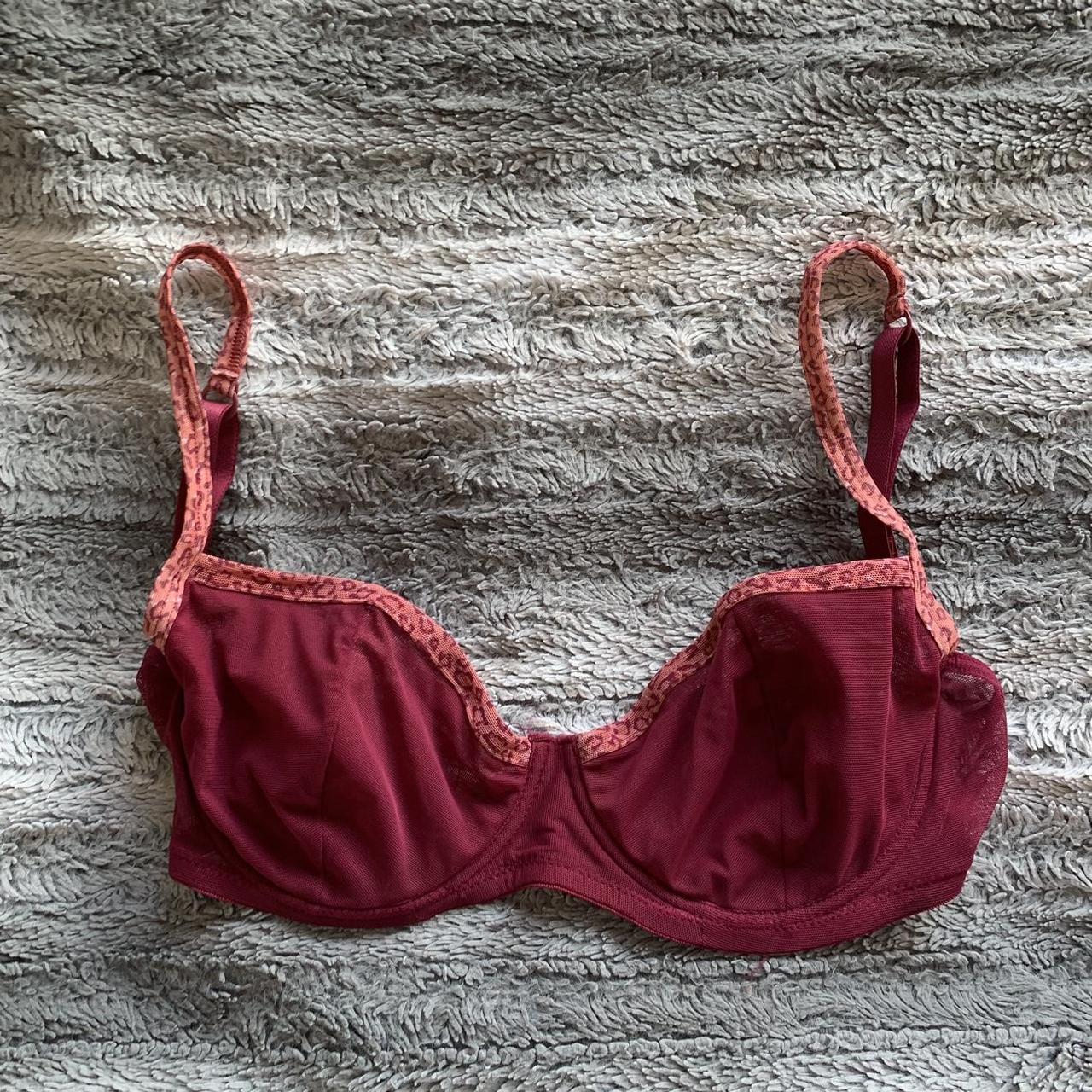 Vintage pink sheer bra. Amazing condition, super... - Depop