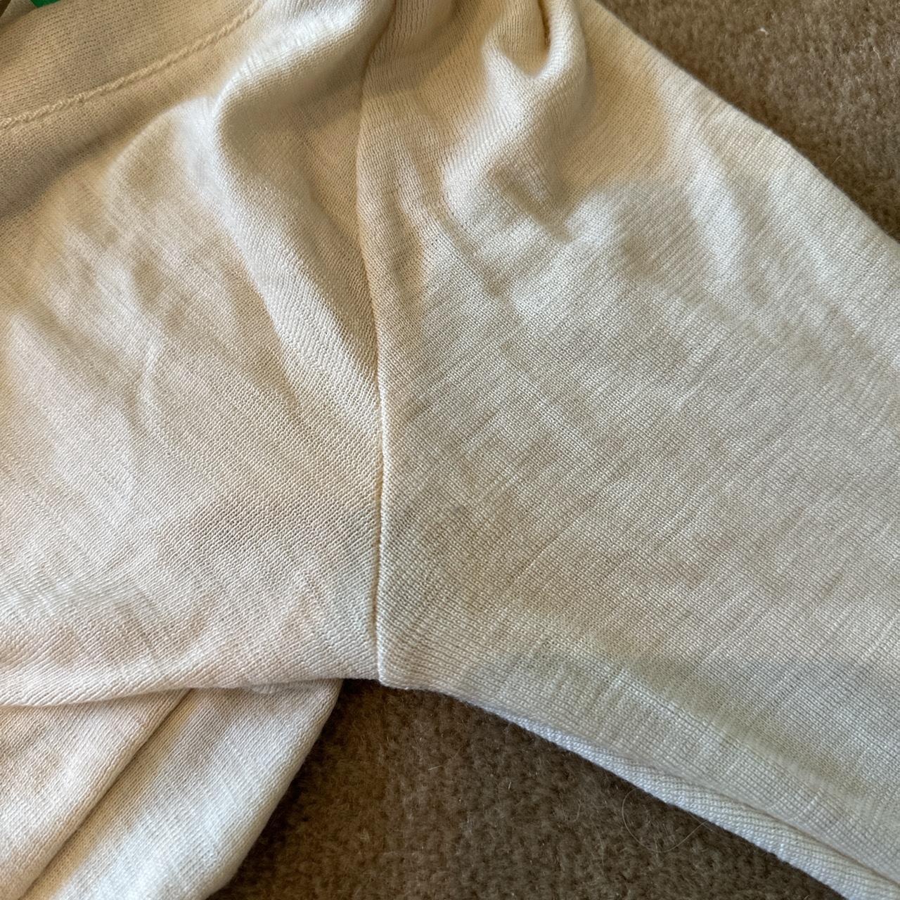 White/ off white long sleeve Size XS Slight mark shown - Depop