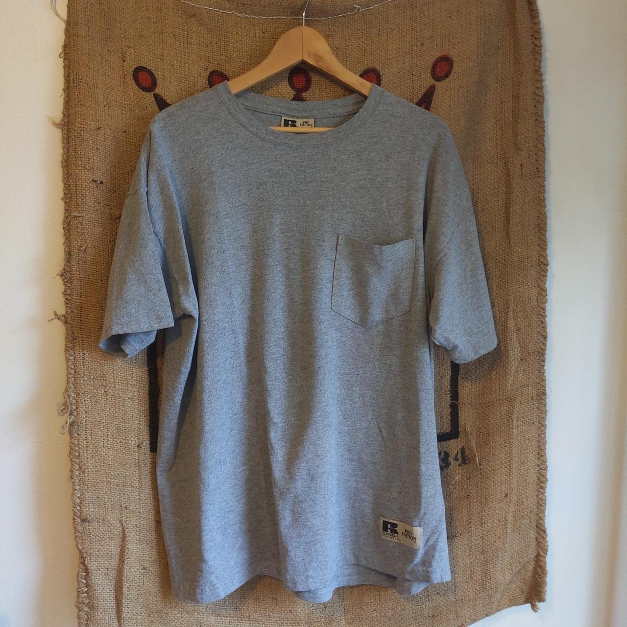 Russell Athletic 'ProCotton' pocket tee in heather... Depop