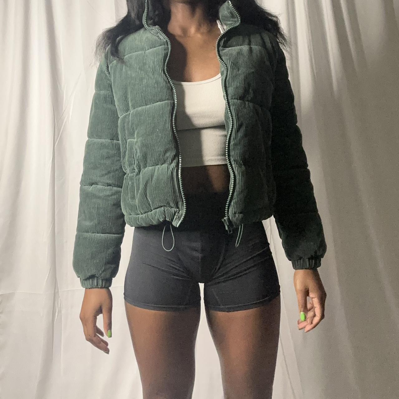 forever 21 green puffer jacket