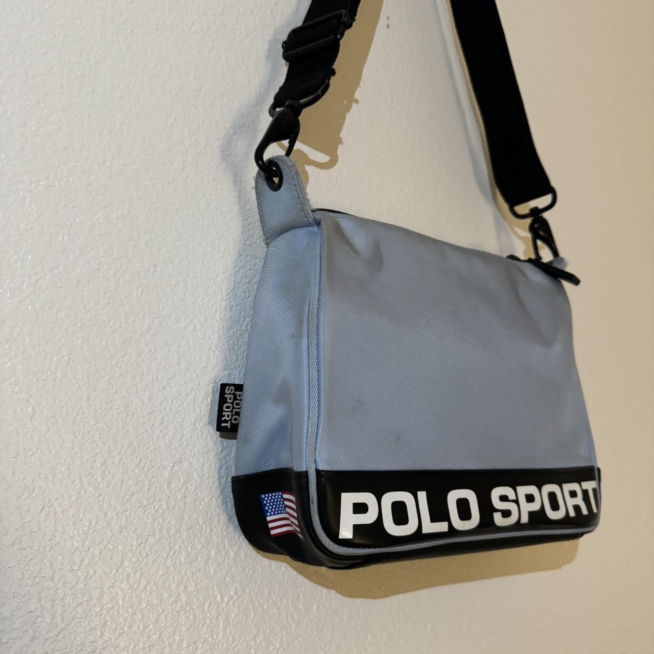 light blue bag polo sport shoulder adjustable bag... - Depop